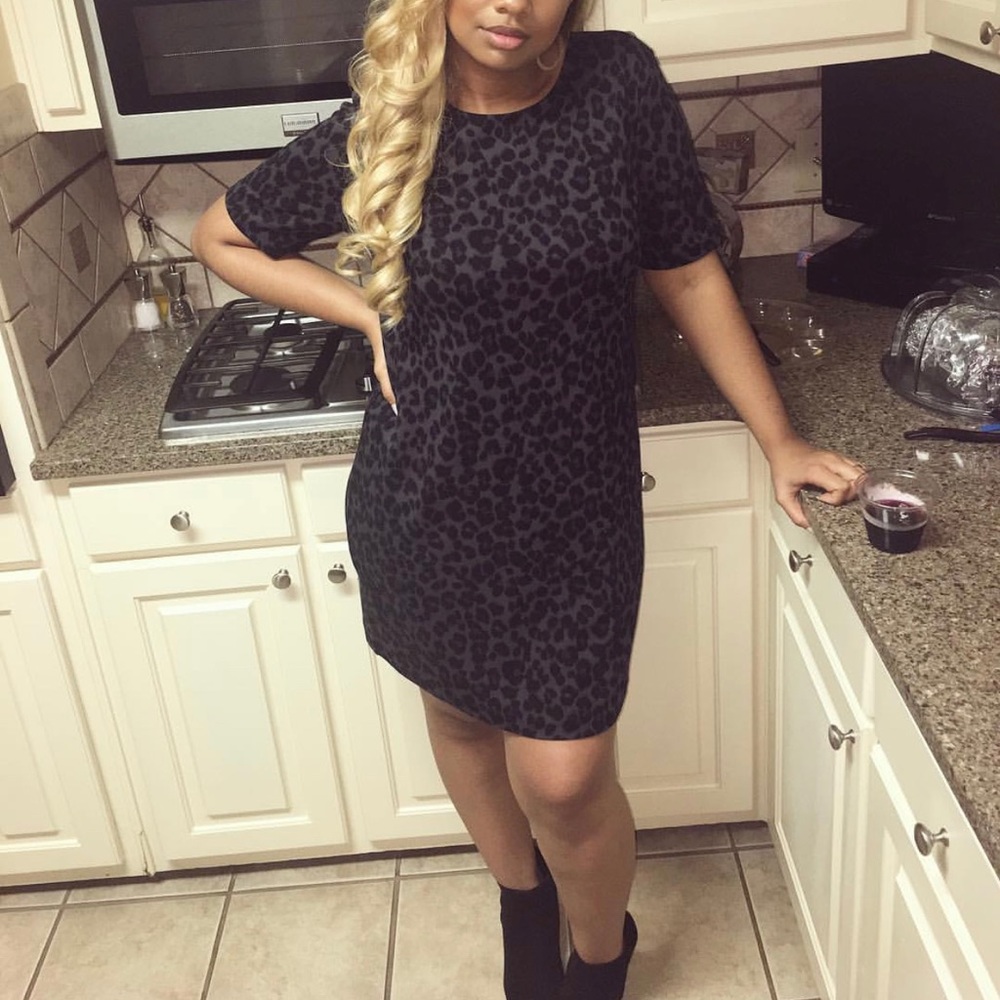 Cheetah print dress.